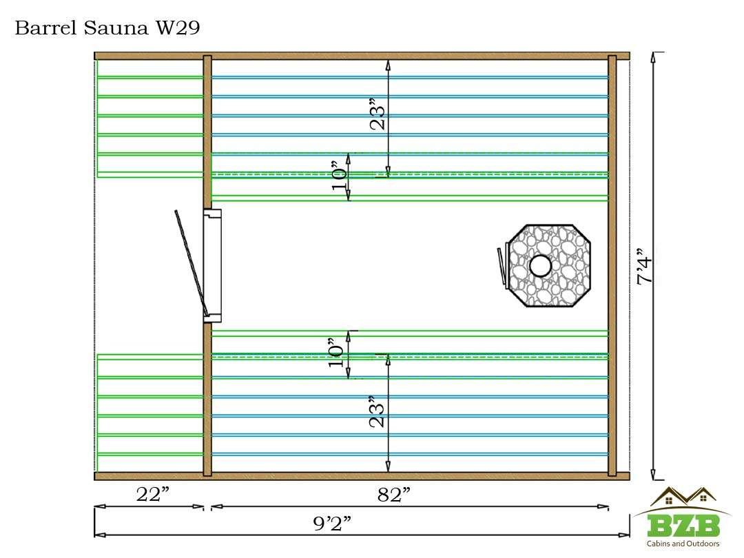 Wood Burning Sauna Kit W29 (Heater Included) - Image 2
