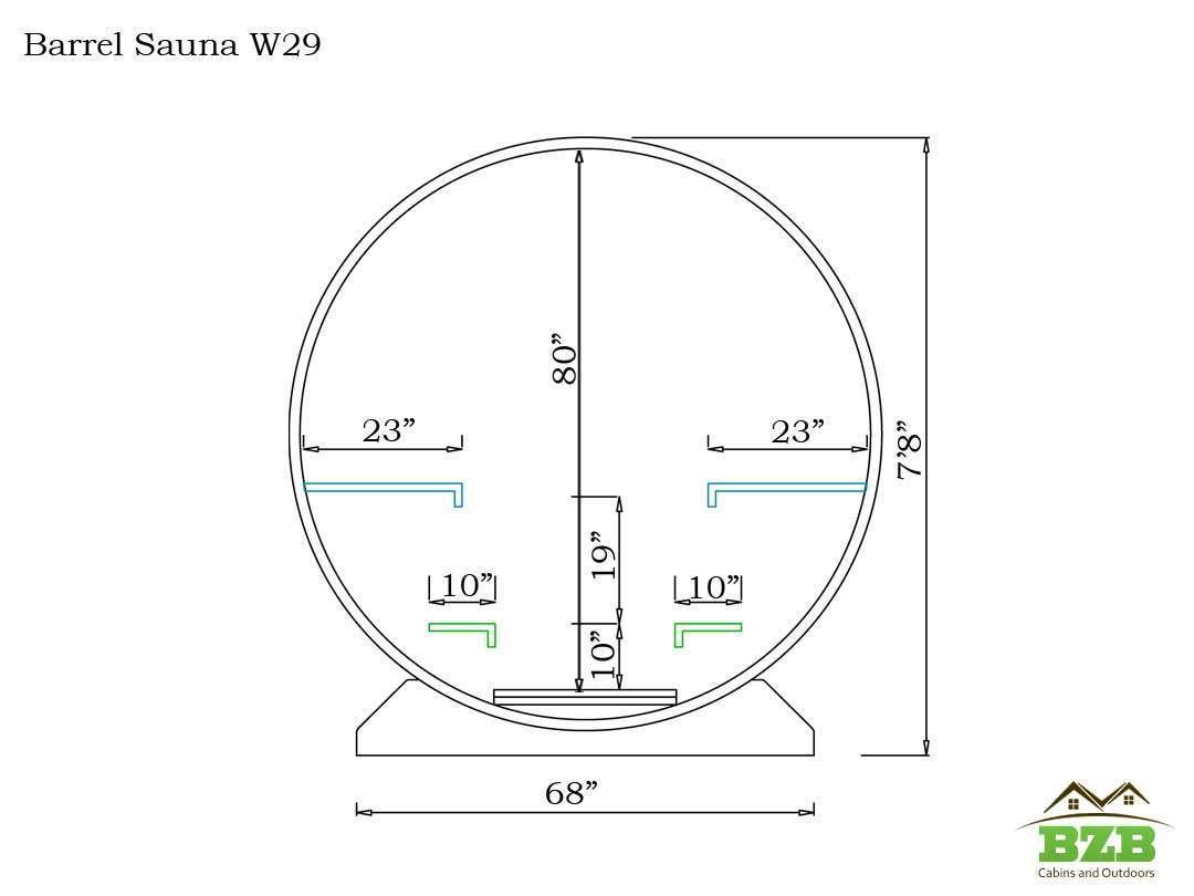 Wood Burning Sauna Kit W29 (Heater Included) - Image 3