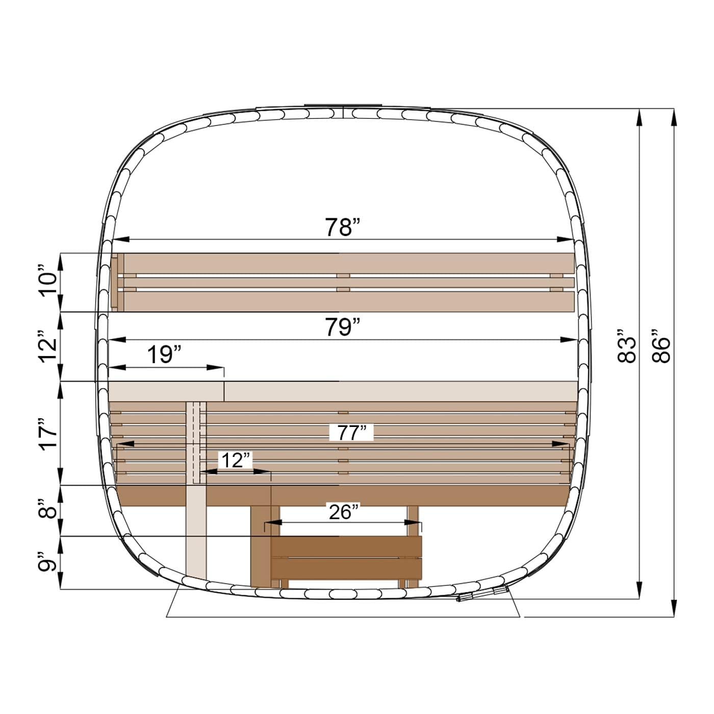 Thermowood Mini Round-Cube Outdoor Sauna - Image 6