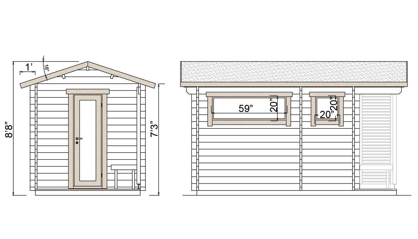 6 Person Outdoor Sauna Kit Vista M - Image 3