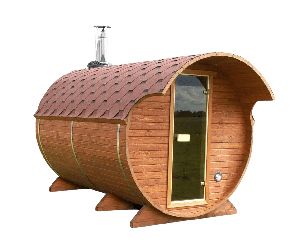 2 Room Barrel Sauna Kit W34 (Sauna Heater Included)